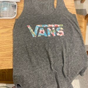 Vans Heather Gray Tank with Floral Logo